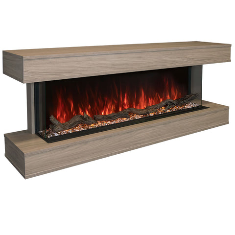 Image of Modern Flames Coastal Sand Finish LPM-5616 Premium Wall Mounted Cabinet | WMC-56LPM-CS