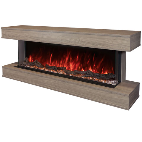 Image of Modern Flames Driftwood Grey Finish LPM-6816 Premium Wall Mounted Cabinet | WMC-68LPM-DW