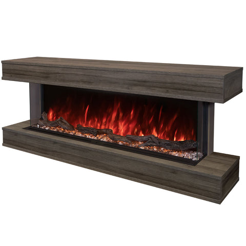 Image of Modern Flames Driftwood Grey Finish LPM-5616 Premium Wall Mounted Cabinet | WMC-56LPM-DW