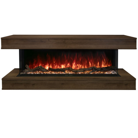 Image of Modern Flames Weathered Walnut Finish LPM-4416 Premium Wall Mounted Cabinet | WMC-44LPM-WW