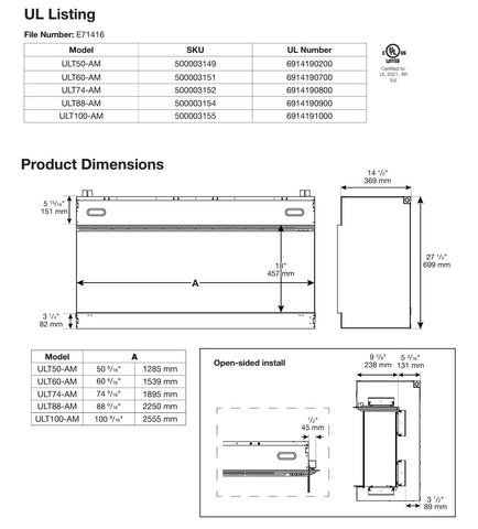 Image of Dimplex Ignite Ultra 60" Linear Electric Fireplace | Built-In | Single Sided Or Multi Sided | ULT60 | 500003151