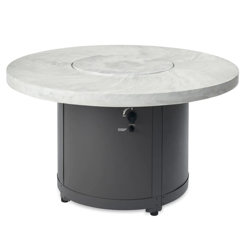 Image of The Outdoor GreatRoom Company White Onyx Beacon Round Gas Fire Pit Table | BC-20-WO