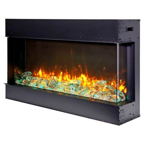 Image of Amantii Tru-View Slim 30" Indoor/Outdoor Built-In 3-Sided Glass Smart Electric Fireplace | 30-TRV-SLIM