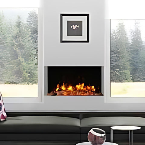 Image of Amantii Tru-View Slim 30" Indoor/Outdoor Built-In 3-Sided Glass Smart Electric Fireplace | 30-TRV-SLIM