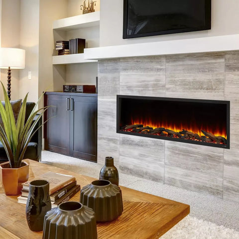 Image of SimpliFire Scion 55" Built-In Linear Electric Fireplace | SF-SC55-BK