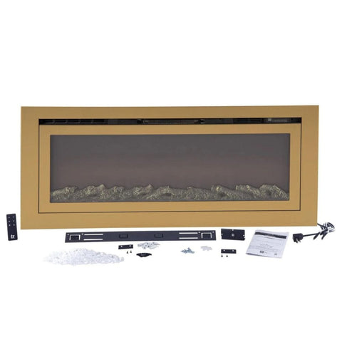 Image of Touchstone Sideline Deluxe Gold 50" Recessed Smart Electric Fireplace | 86275