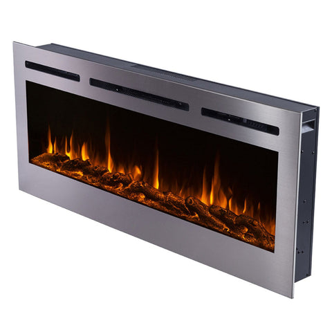 Image of Touchstone Sideline Deluxe Stainless Steel 50" Recessed Smart Electric Fireplace | 86273