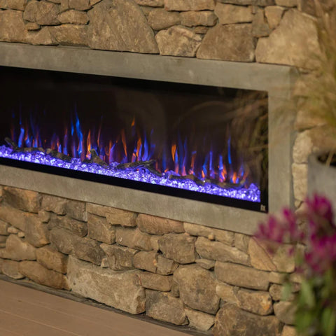 Image of Touchstone Sideline Elite 60 Inch Recessed Smart Outdoor Weatherproof Electric Fireplace | 80049
