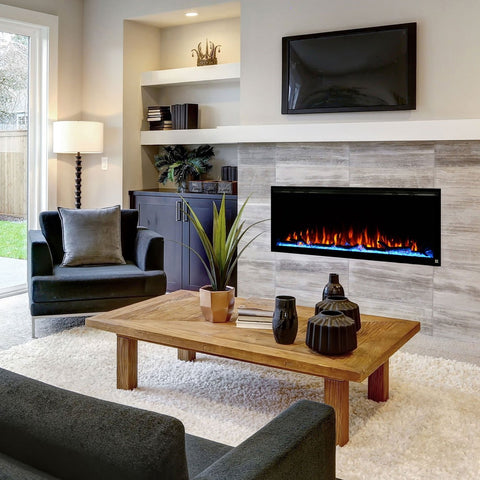 Image of Touchstone Sideline Elite 60" Linear Flush Mount WiFi Enabled Smart Electric Fireplace - (Alexa / Google Compatible) - 80037